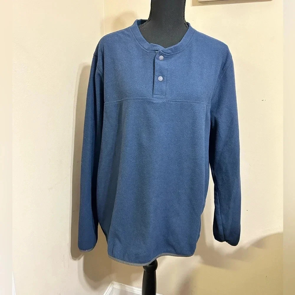 Lands’ End Fleece Button Long Sleeve Shirt